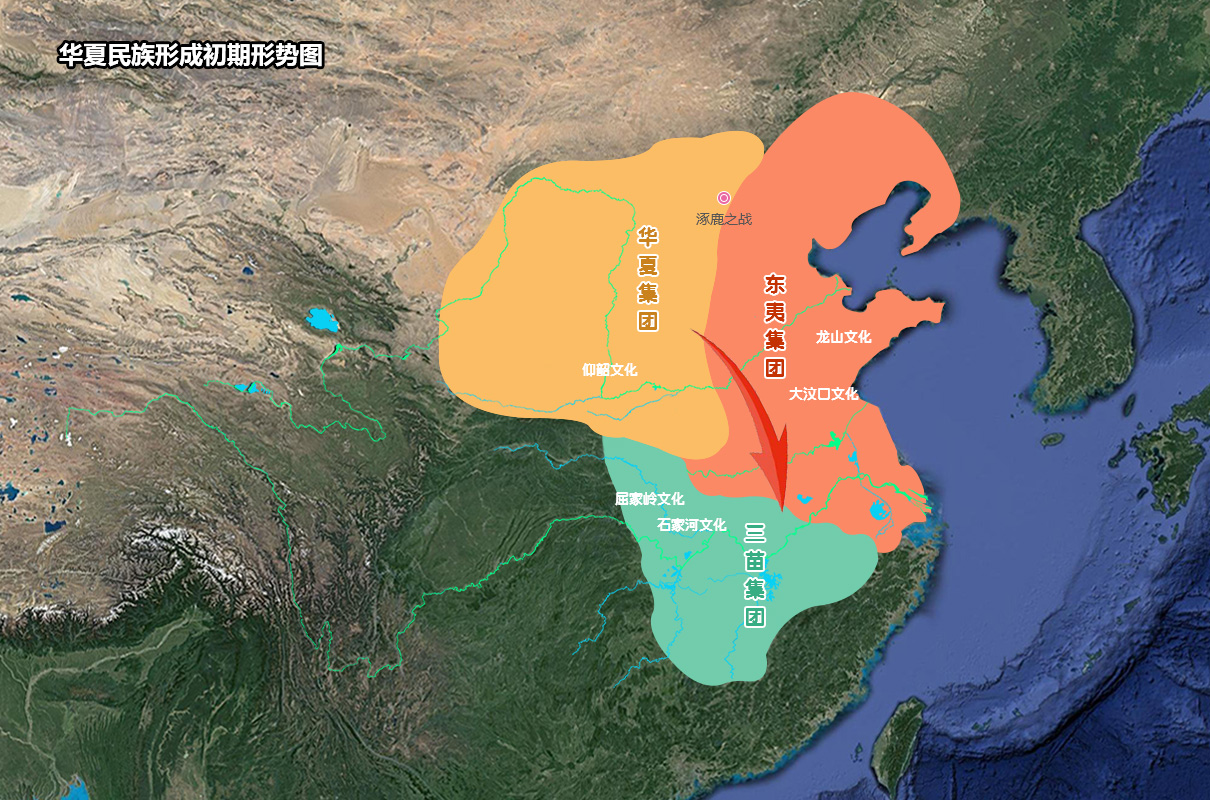 华夏民族形成初期形势图